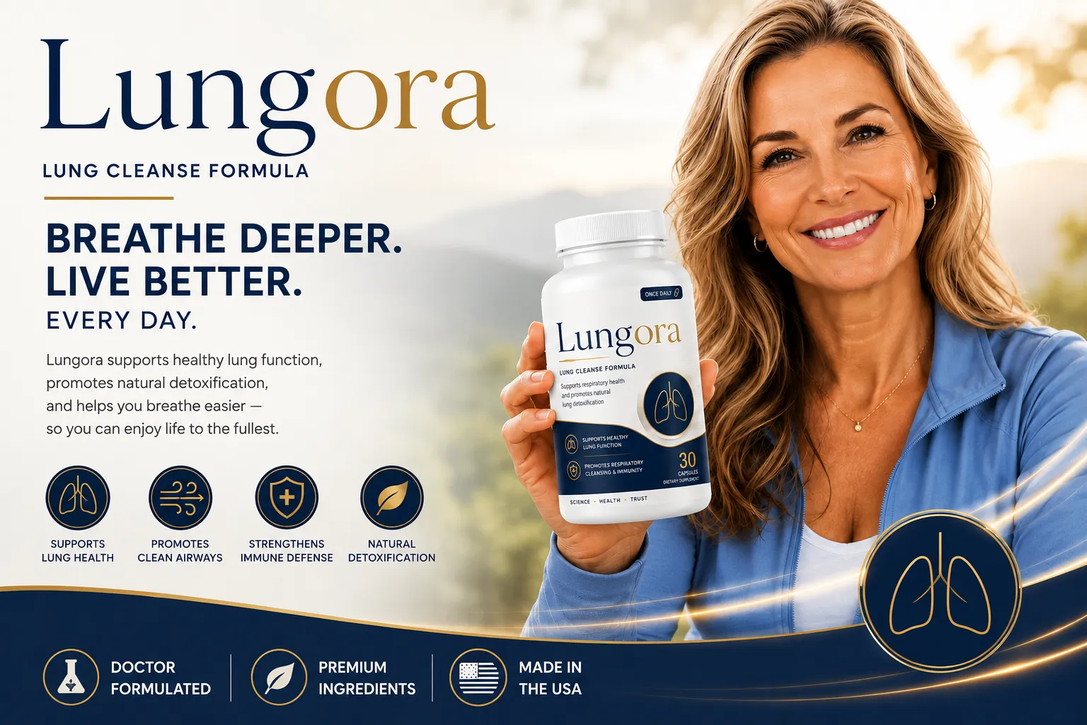 Lungora lung health supplement bottle